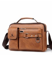 Men & Women Pu Leather Shoulder Bag (Light Brown Shape )