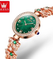 OLEVS Luxury Ladies Bracelet Watch Diamond Bezel Waterproof Fashion Quartz Wristwatches Casual Dress Bangle Watch Gift for Women