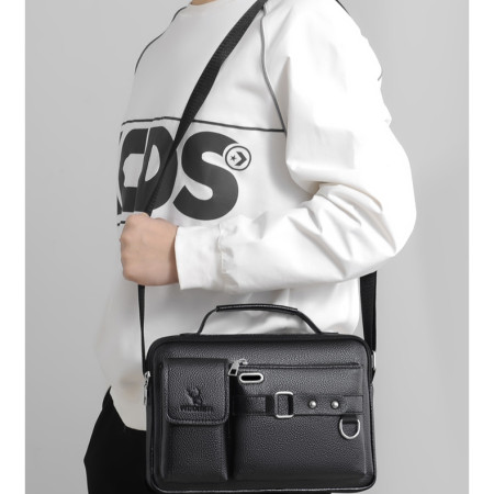 Men & Women Pu Leather Shoulder Bag (Black Shape )