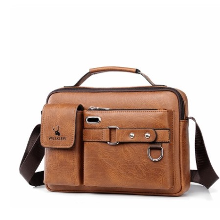 Men & Women Pu Leather Shoulder Bag (Light Brown Shape )