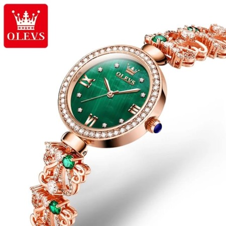 OLEVS Luxury Ladies Bracelet Watch Diamond Bezel Waterproof Fashion Quartz Wristwatches Casual Dress Bangle Watch Gift for Women