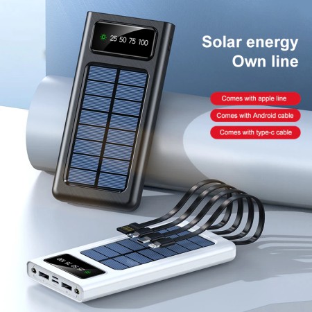 Solar Power Bank 20000mAh External Battery for any Mobile Phone Fast Charger Portable Outdoor Powerbank